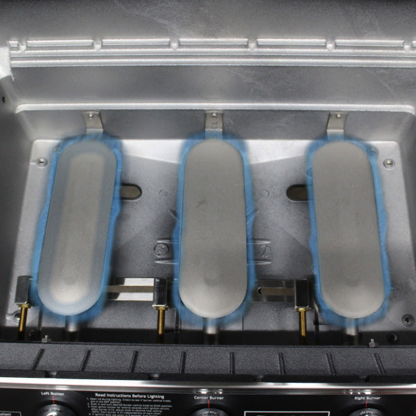 MHP Model W3G4DD "Tri-Burn" Gas Grill on Aluminum Cart