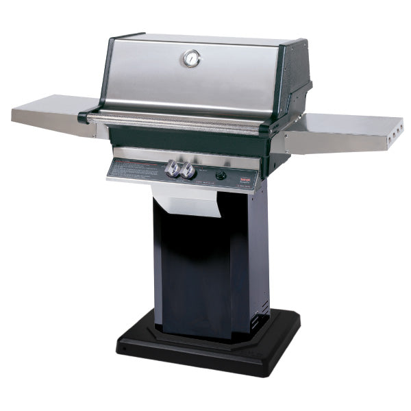 MHP Model TJK2 Gas Grill on Black Aluminum Column