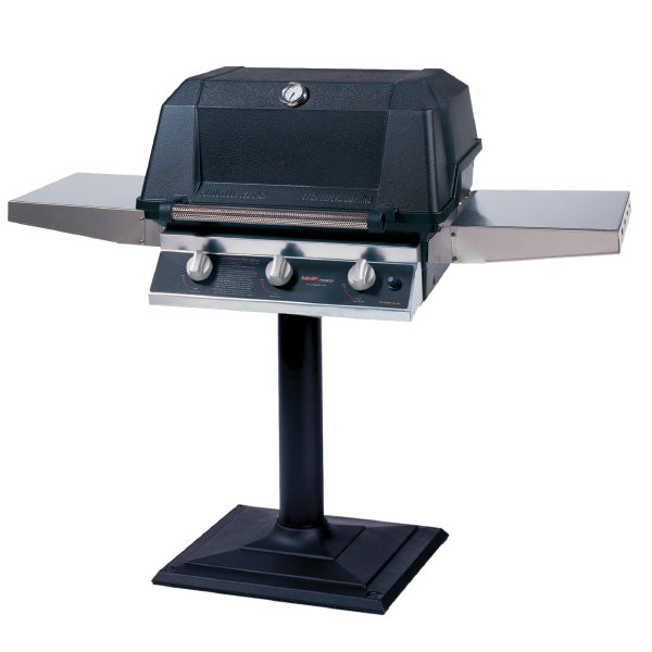MHP Model W3G4DD "Tri-Burn" Gas Grill on Bolt-Down Post & Base