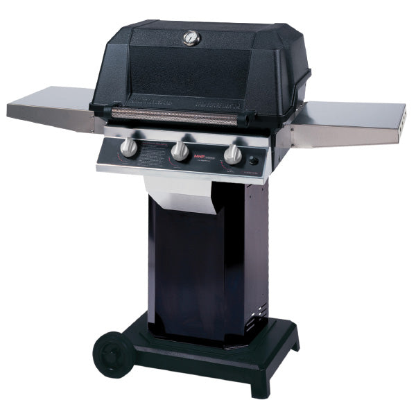 MHP Model WRG4DD All-Infrared Gas Grill on Black Aluminum Column
