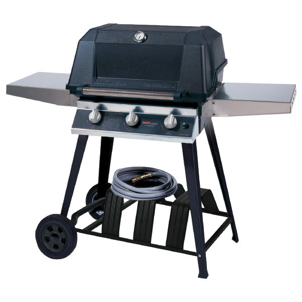 MHP Model W3G4DD "Tri-Burn" Gas Grill on Aluminum Cart
